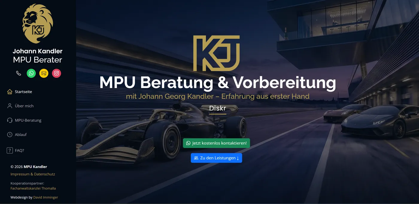 MPU Kandler Website – Webdesign für Berater